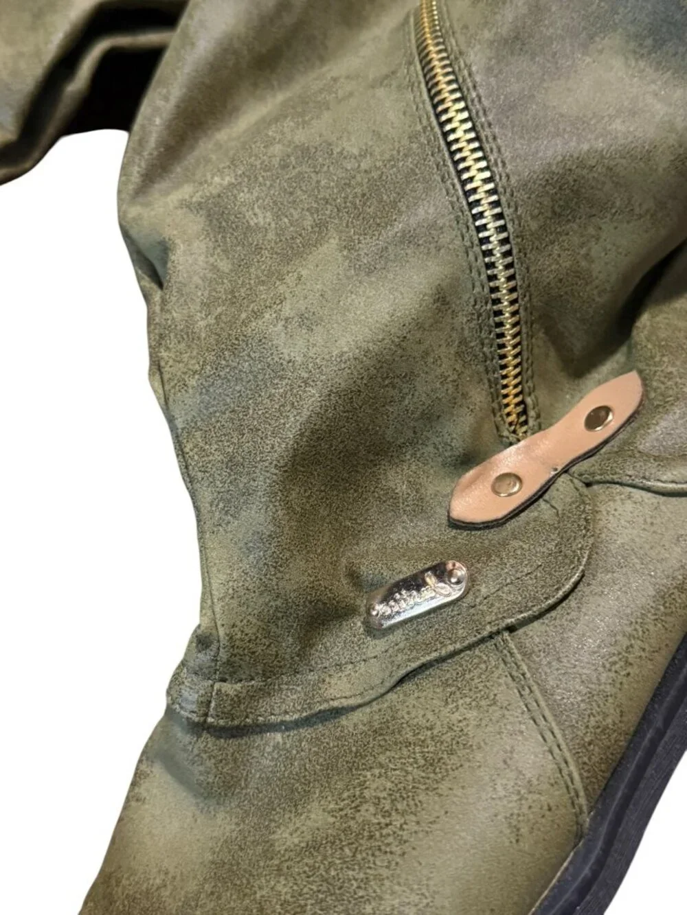 Olive Green Mid‑Calf Boots – Size 10
